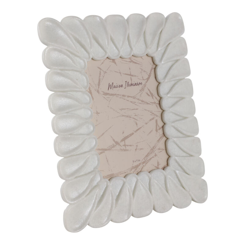 5x7" Loopy Quartz Resin Photo Frame, White image number 1