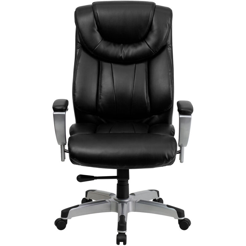 HERCULES Series Big & Tall 400 lb. Rated Black Fabric Executive Ergonomic Office Chair with Silver Adjustable Arms image number 9