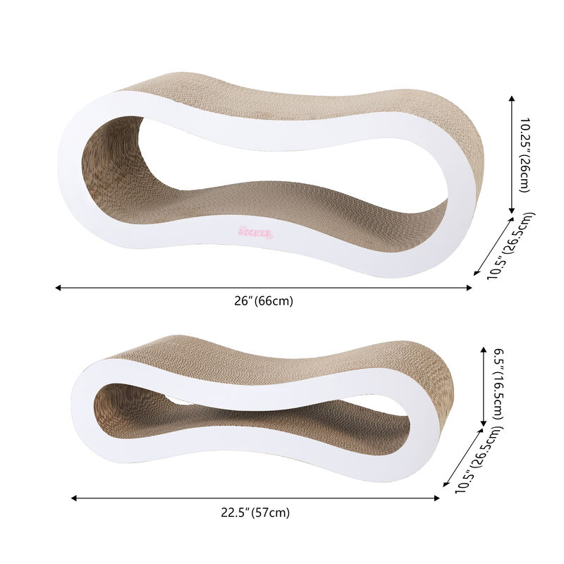 Suvi Modern Cardboard Infinity 2-in-1 Lounge Bed Cat Scratcher with Catnip