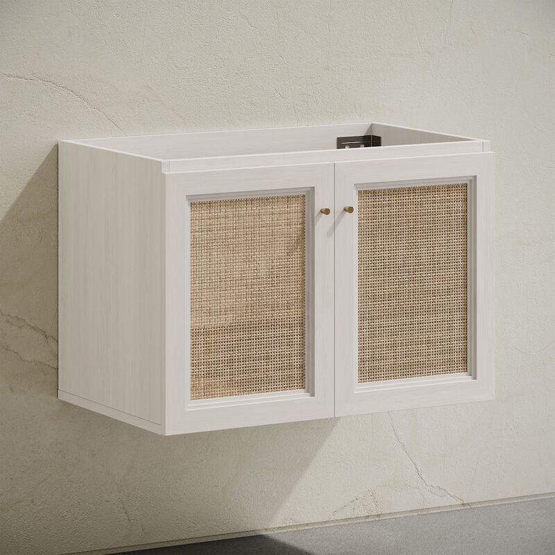 Classe 30" Wall-Mounted Bathroom Vanity in White Oak without Sink Top image number 2
