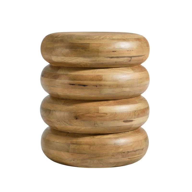 Ellery Round Stacked Wood Side Table image number 0