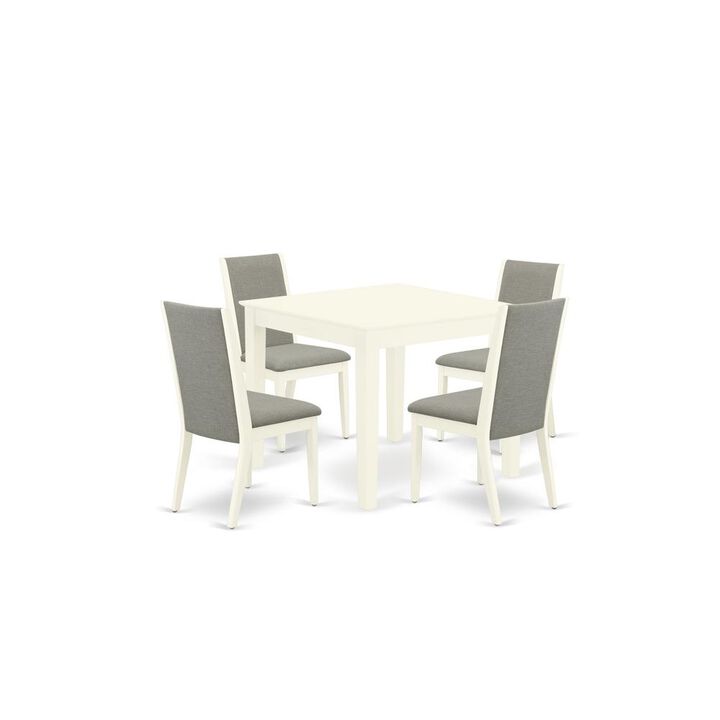 East West Furniture Dining Room Set Linen White