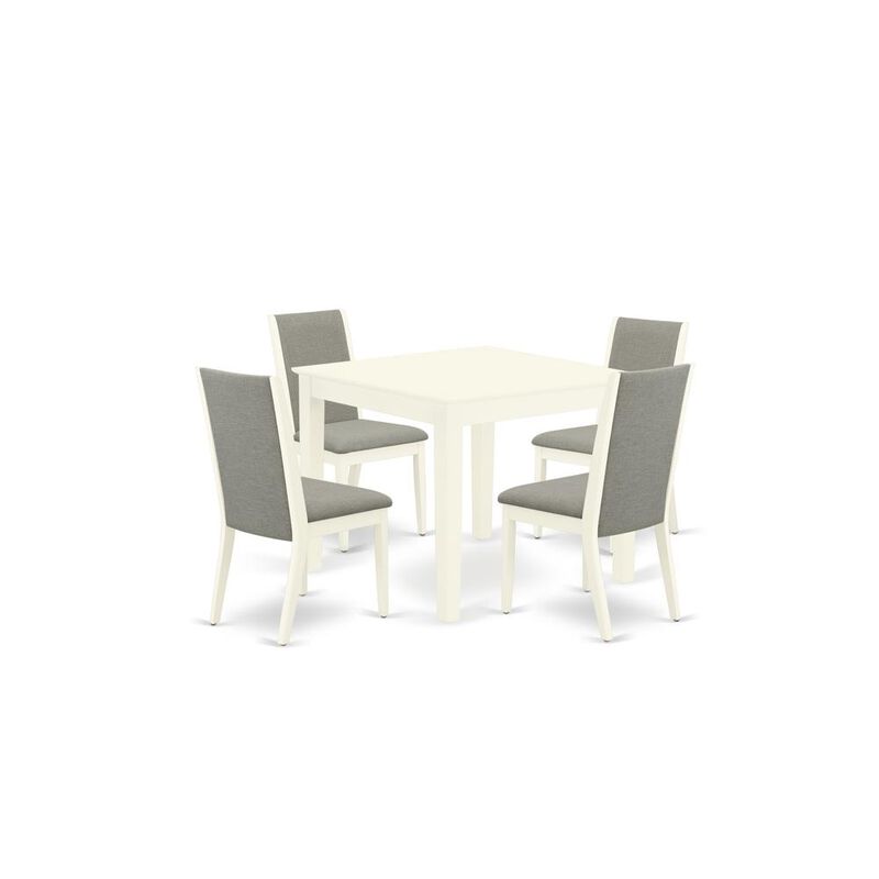 East West Furniture Dining Room Set Linen White