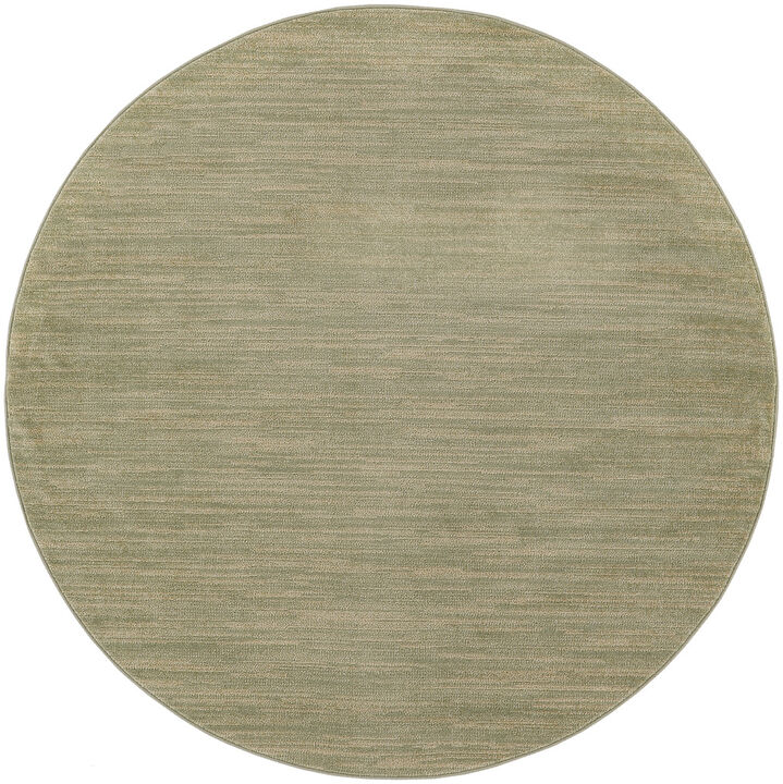 HomeRoots 6' Green And Beige Round Abstract Indoor Outdoor Area Rug