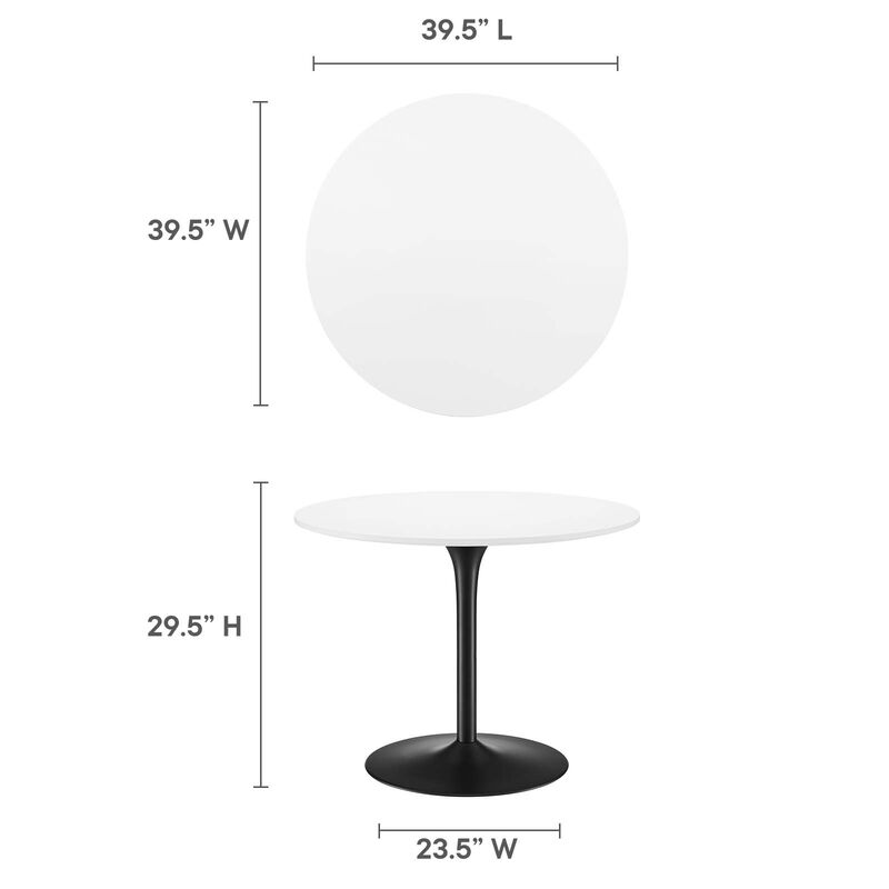Modway - Pursuit 40" Dining Table White Black image number 6