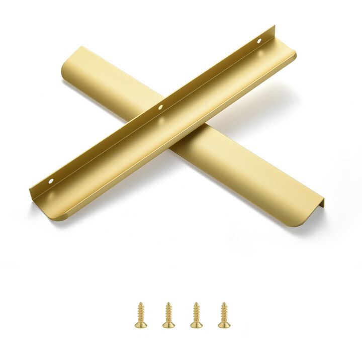 Satanga Edge Finger Pulls for cabinets Kitchen Concealed Drawer Pull Aluminum Hidden Door Long Handles for Home Pack of 5 Modern