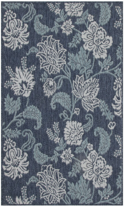 HomeRoots Floral Indoor Outdoor Area Rug