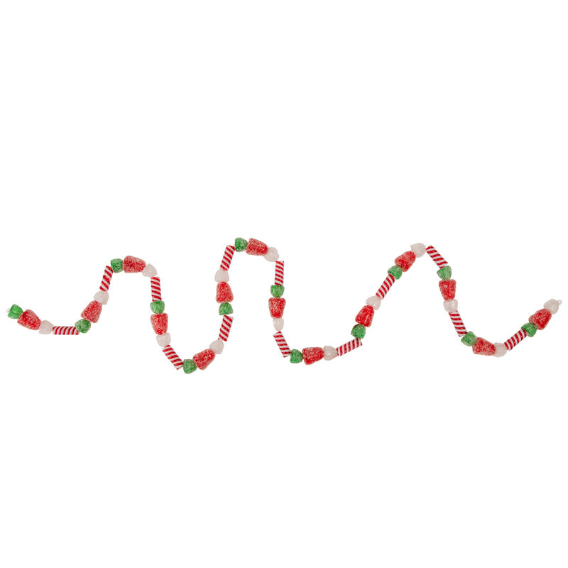 4' Faux Gum Drop Candy and Peppermint Swirls Christmas Garland - Unlit