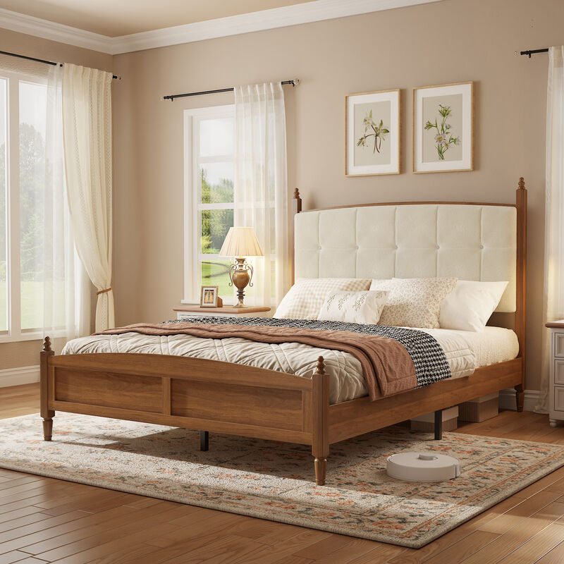 Schig Bed Frame Soft Padded Headboard image number 3