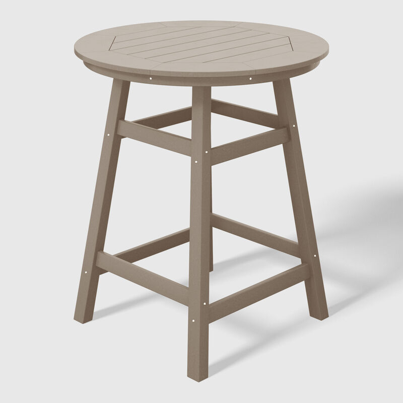 WestinTrends Outdoor 35" HDPE Round Patio Counter Height Bar Table