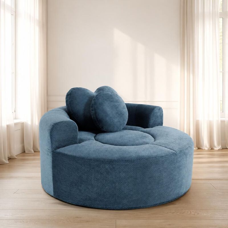 GOODSILO Multi-functional Round Memory Foam Sectional Convertible Sofa Bed Cloud Couch for Small Living Spaces, Apartments and Offices image number 2