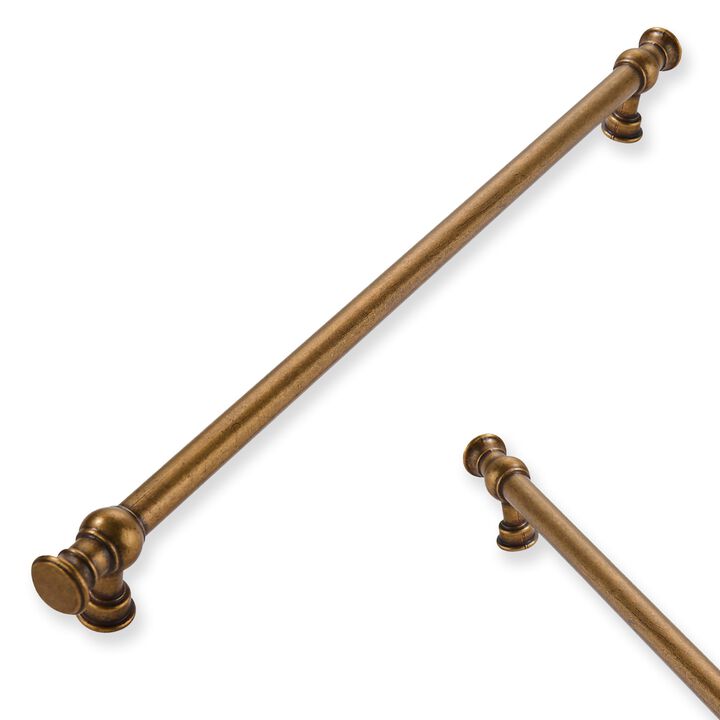 ZAUYX 2-Pack 10inch(256mm) Hole Center Antique Brass Cabinet Pulls Solid Heavy Duty Kitchen Cabinet Hardware for Cupboard Drawer