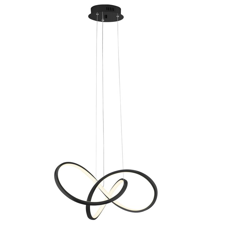 Knotted Chandelier Black Metal Integrated LED Dimmable