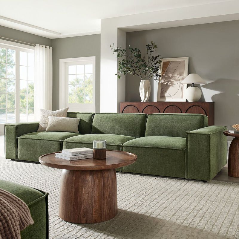 Restore 3-Piece Performance Fabric Upholstered Modular Sofa Set image number 8