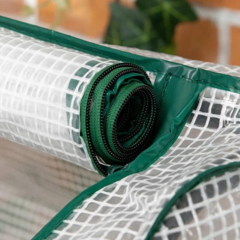 Hivvago Grey Wood Elevated Raised Garden Bed Planter with Greenhouse Cover