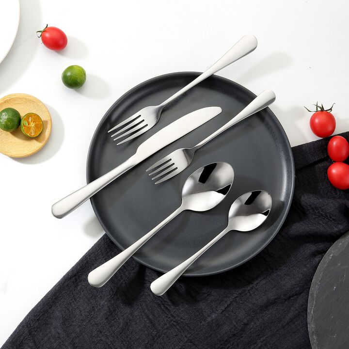 Flatware Set for 6, 30-Piece Stainless Steel Utensil Set for Dining and Kitchen