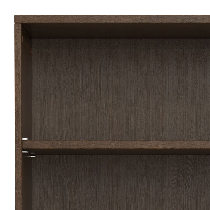 Harper SOLID HARDWOOD 66 inch x 24 inch Mid Century Modern 5 Shelf Bookcase in Walnut Brown