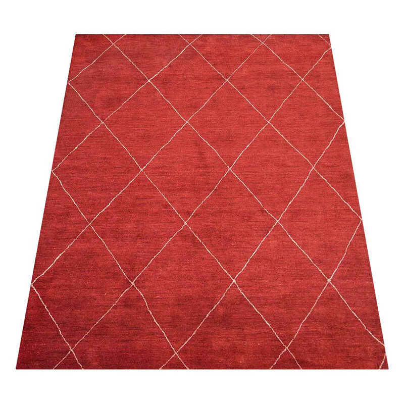 RUGSOTIC CARPETS HAND KNOTTED LOOM SILK ECO-FRIENDLY AREA RUGS  - Geometric Design, High Pile Thick Handmade Anti Skid Area Rugs for Living Room, Bed Room (LS0602) image number 2