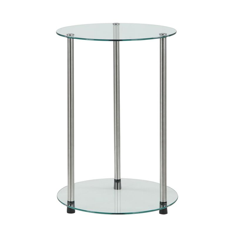 Convience Concept, Inc. Designs2Go Classic Glass 2 Tier Round End Table