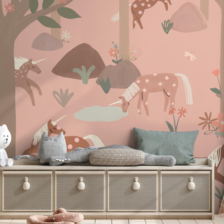 Day Dreamers Unicorn Pink Mural RB351