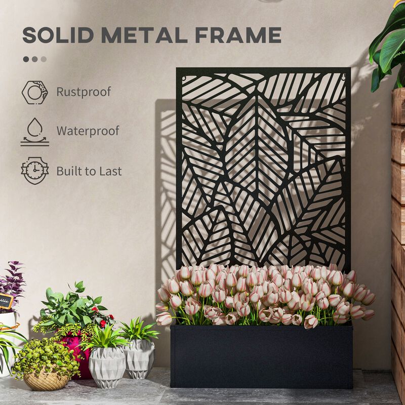 Hivvago Outdoor Metal Privacy Screen with Planter Box image number 5