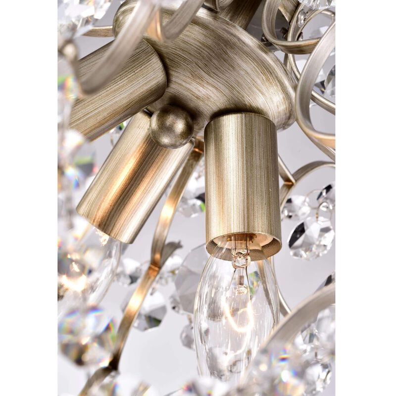 Alice Indoor 3-light Brushed Champagne Silver Crystal Chandelier image number 4