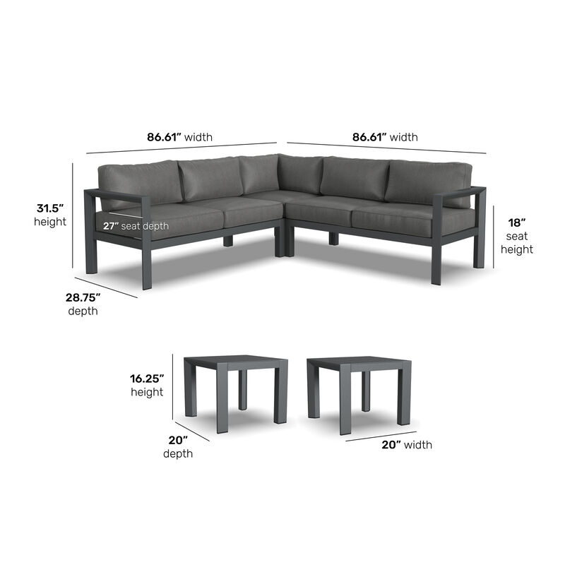 Grayton 5-Seat Sectional with End Tables
