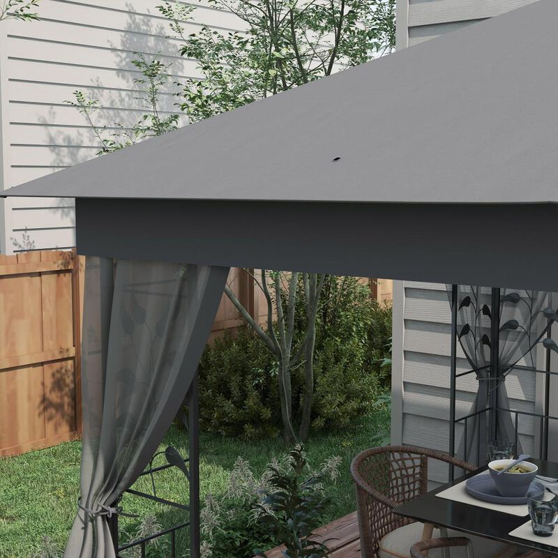 Hivvago 10' x 11.5' Outdoor Gazebo with Decorative Frame image number 7