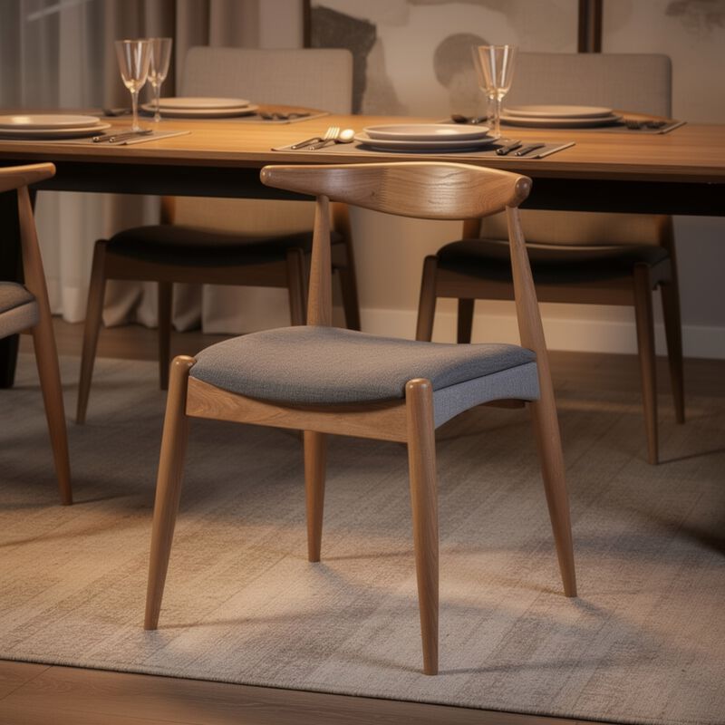 Syma Dining Side Chair Set of 2, Open Curved Back, Light Gray Seat image number 6