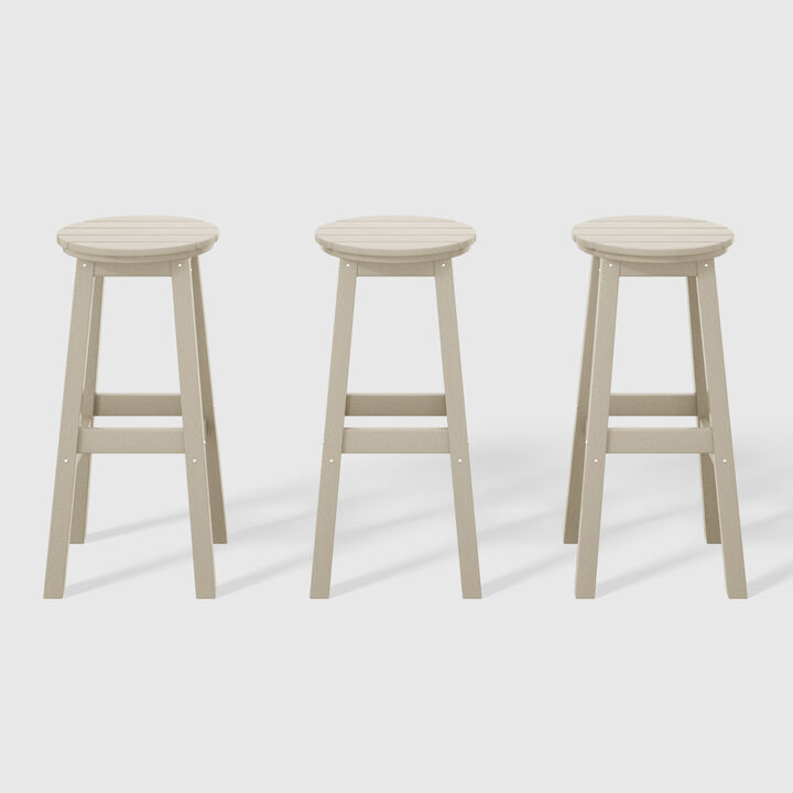 WestinTrends 29" HDPE Outdoor Patio Round Bar Stool Set of 3