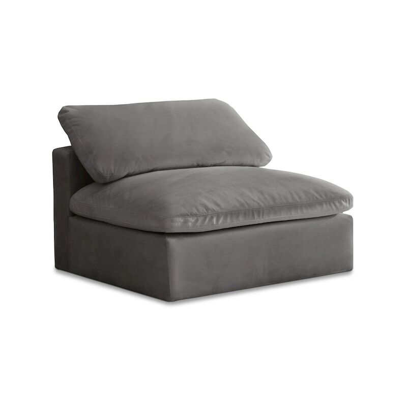 Meridian Furniture Cozy Grey Velvet Chair