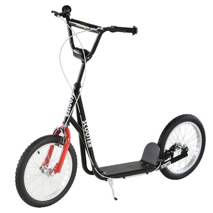 BreeBe Youth Scooter Kick Scooter, Max Load 220 LBS., with Adjustable Handlebar, 16" Inflatable Wheels, Dual Brakes