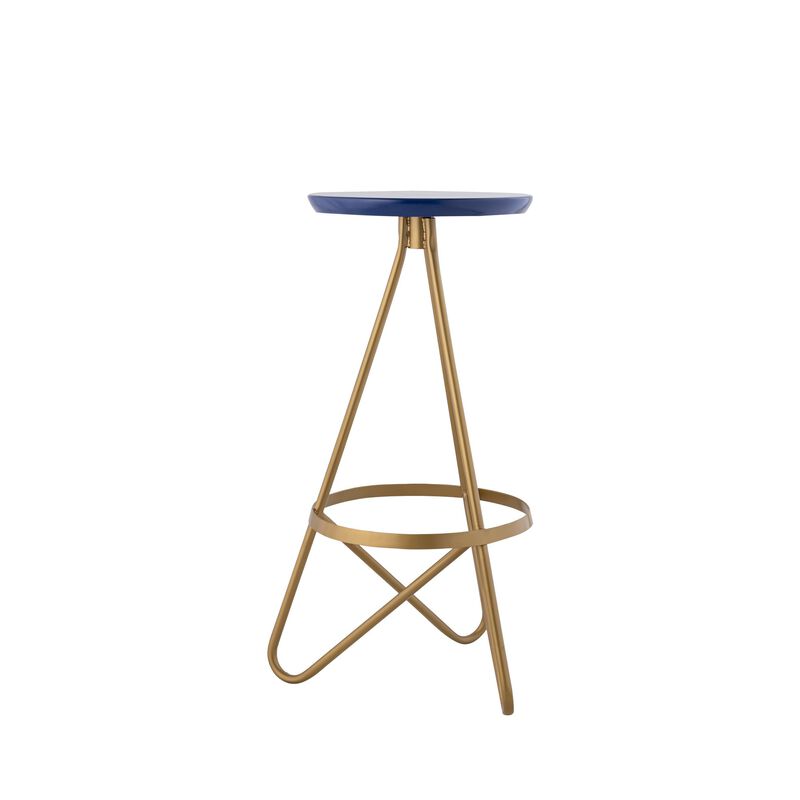 Spiroa Modern Industrial Metal Backless Circular Bar Stool