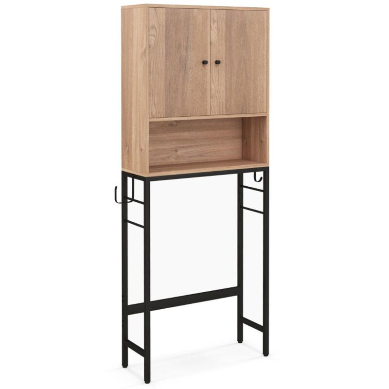 Hivvago Over The Toilet Storage Cabinet with 2 Doors and Adjustable Shelf
