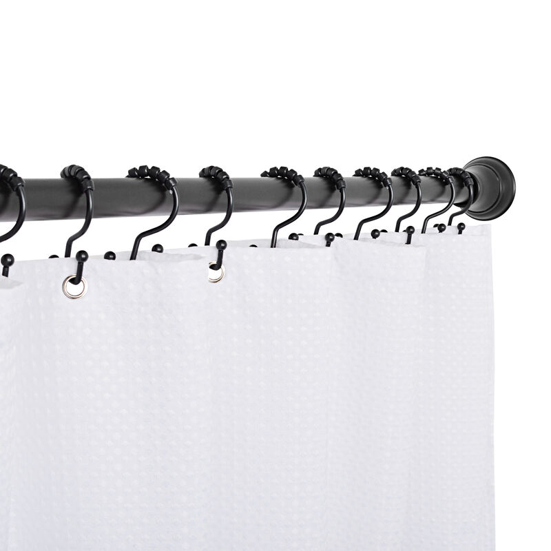 12-Piece Resistant Stepped Metal Double Shower Curtain Hooks image number 3