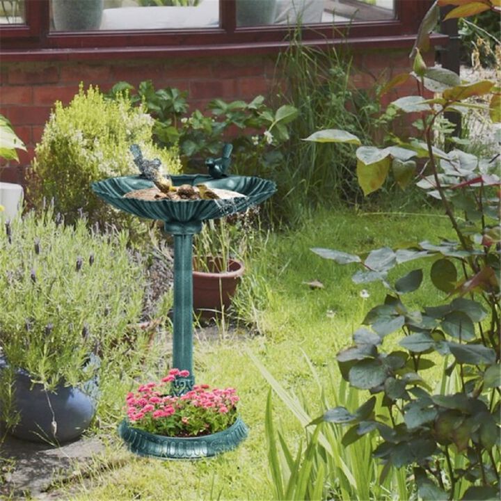 Decorative Bird Bath and Feeder Bowl &ndash; Perfect for Outdoor Gardens and Yards