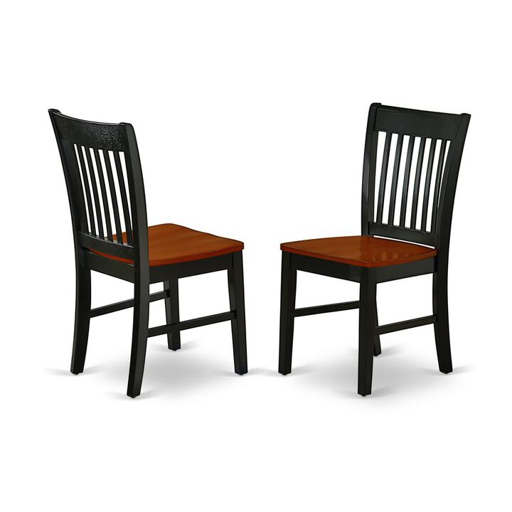 East West Furniture Dining Room Set Black & Cherry, NINO7-BCH-W
