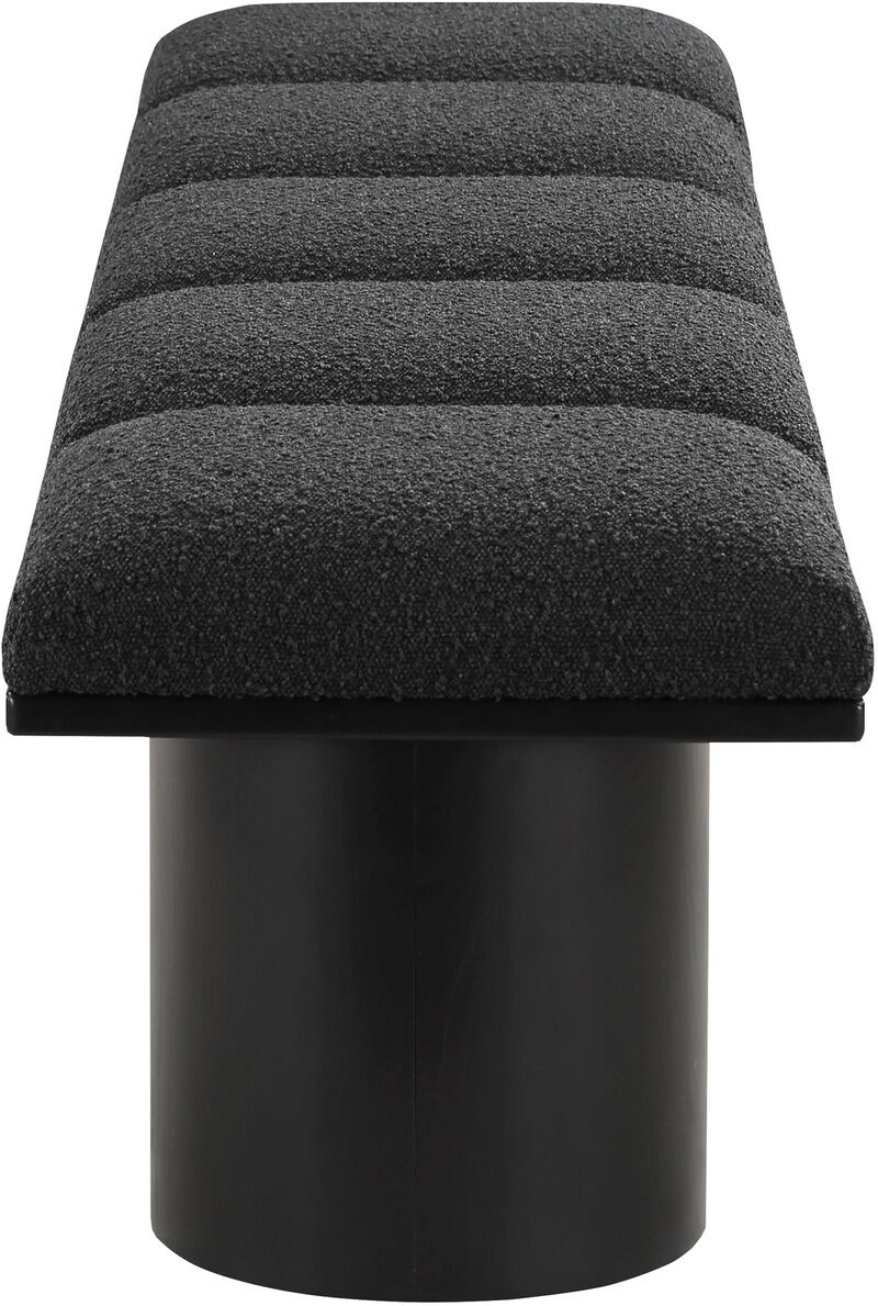 Meridian Furniture Pavilion Black Boucle Fabric Bench