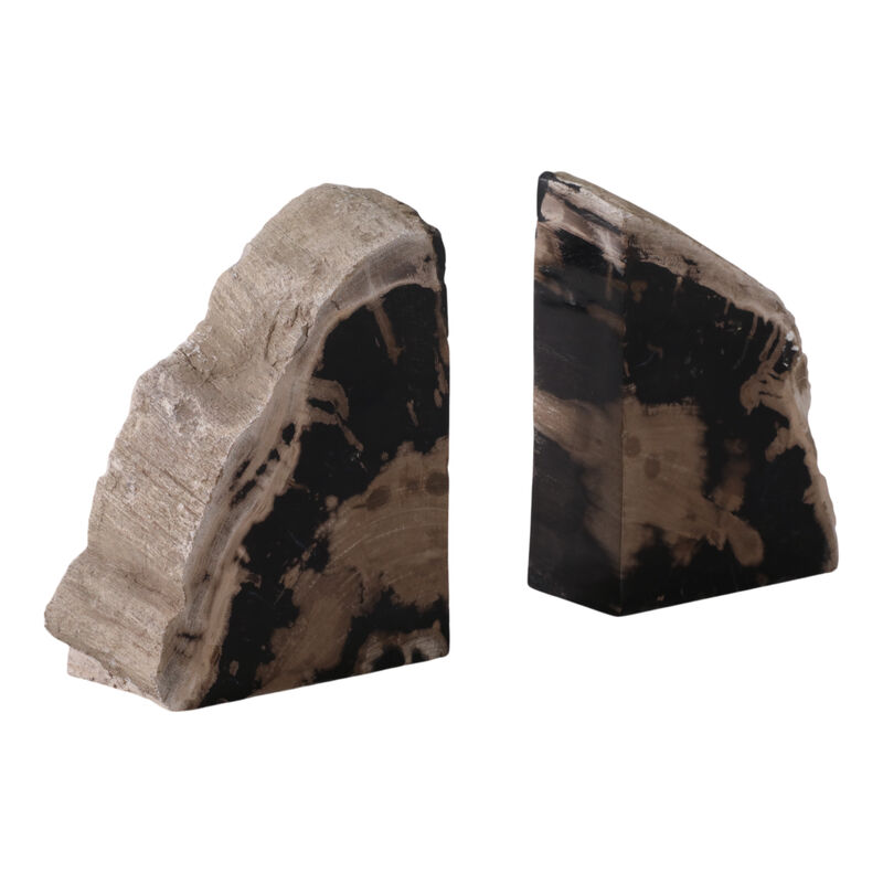 S/2 7" Petrified Wood Bookends image number 2