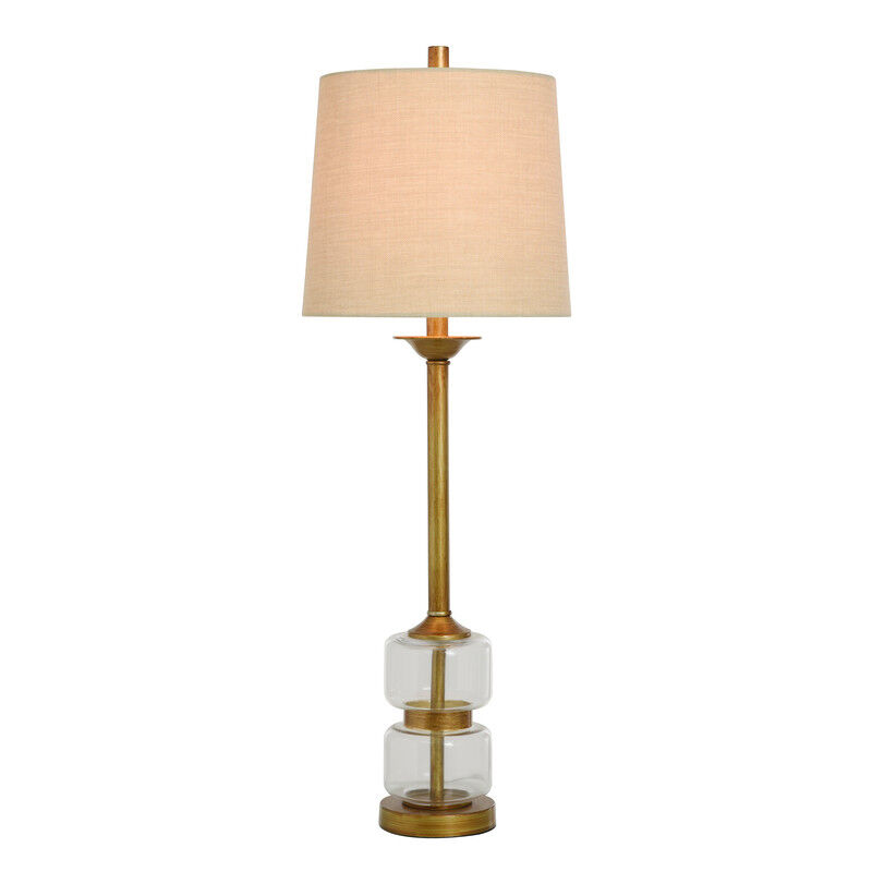 Glass & Antique Brass Lamp