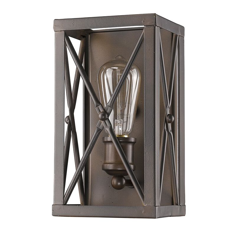 Hivvago Antique Bronze Metal Geometric Wall Light