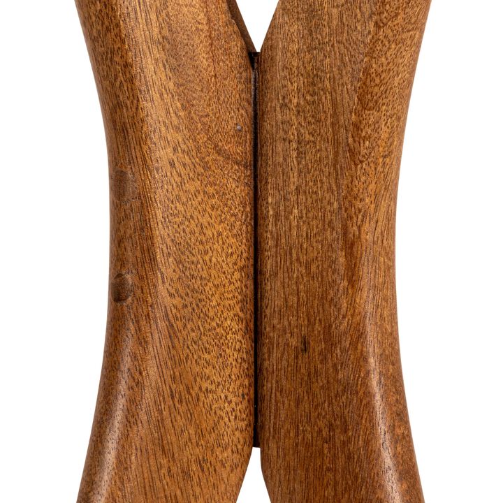 Round Mango Wood and Marble Martini Accent Table