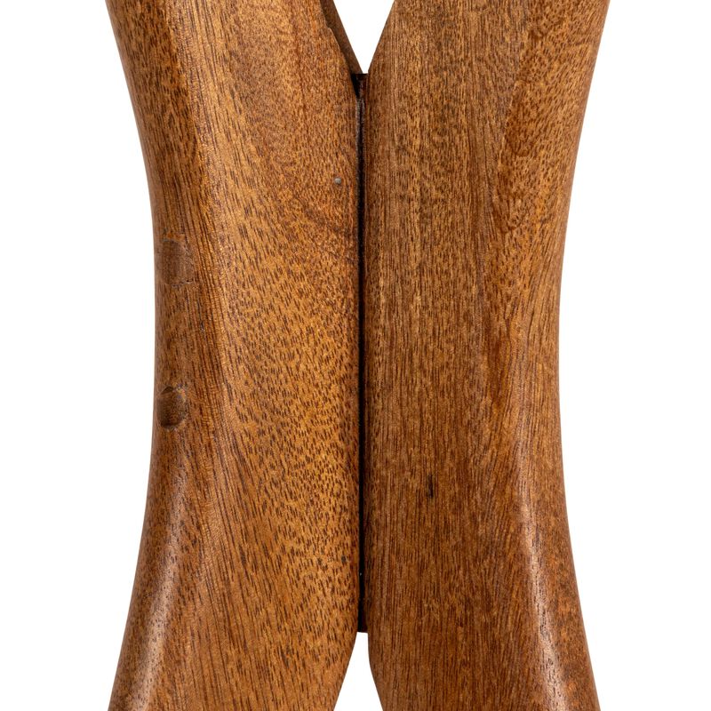 Round Mango Wood and Marble Martini Accent Table image number 1