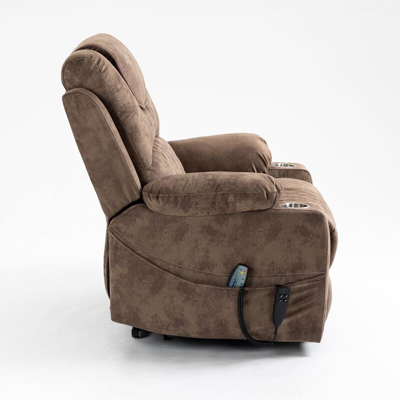 Leather Recliner Chair with 2 Cup Holder, Lounge Chair Power Lift Chair Relax Sofa Chair image number 6