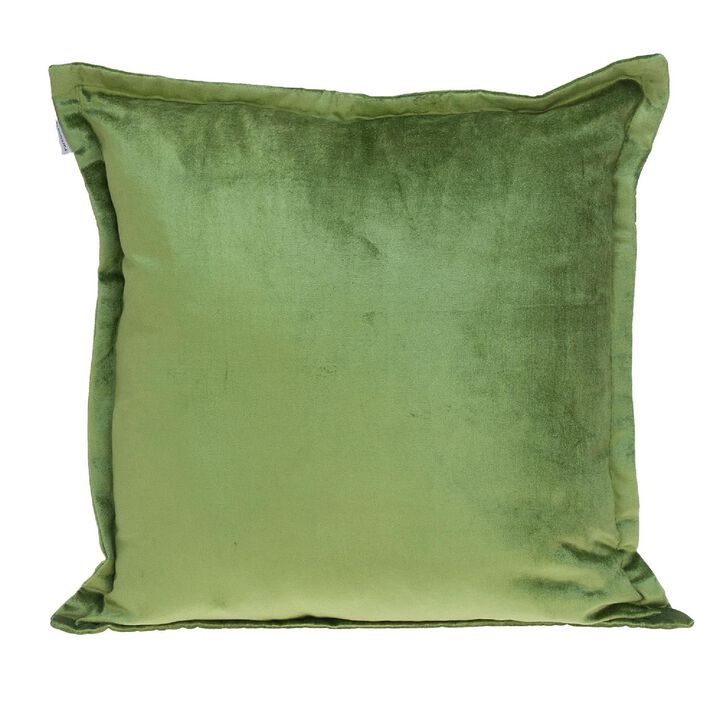 24" Green Cotton Transitional Throw Pillow