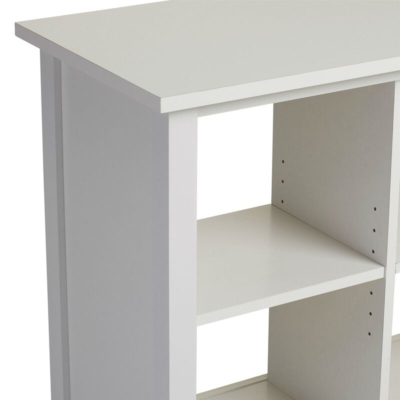 Hivvago Adjustable Shelf 6-Cube Bookcase Storage Unit Sideboard in White