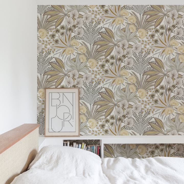 Karuna Branched Leaves All-over Beige Wallpaper KRA69002