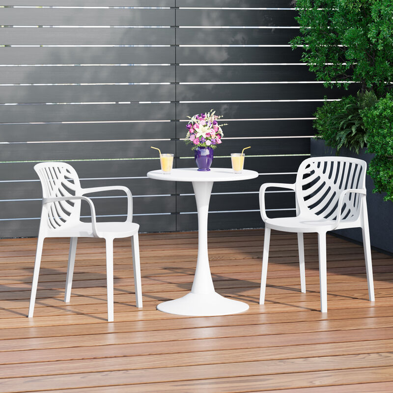 WestinTrends Outdoor Modern Stackable Patio Dining Armchairs (Set of 2)