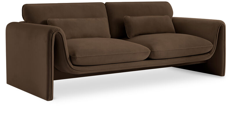 Meridian Furniture Sloan Brown Velvet Fabric Sofa image number 0