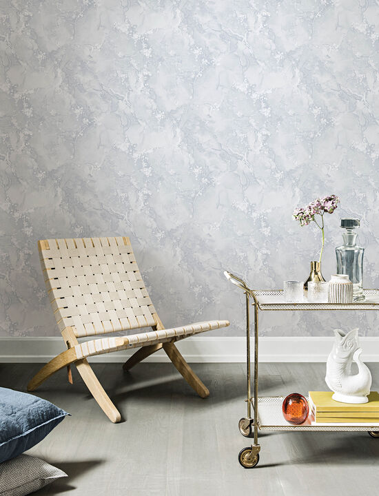 Grandin Light Grey Marbled Wallpaper